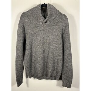 Jos A Bank Sweater Mens Large Gray Executive Collection Wool Nylon Pullover (N)